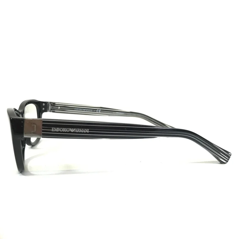 Emporio Armani Eyeglasses Frames EA3084 5017 Black Gray Clear Striped 52-16-140
